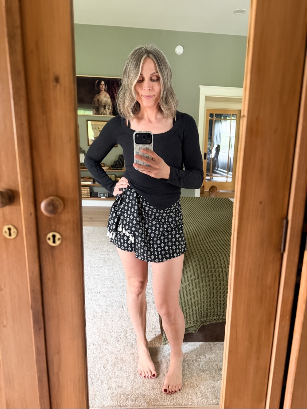 Zara Black & White Geometric Wrap Skort | Size S | EUC